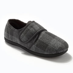 Padders Men's James Black Velcro Slippers