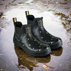 Joules Women's Short Black Star Wellies