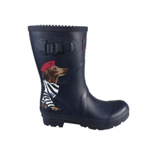 Joules Women's Mid Dog Black Wellies