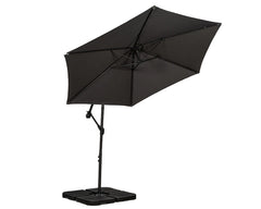 Royalcraft Grey 3m Standard Cantilever Powder Coated Parasol with Cross Stand