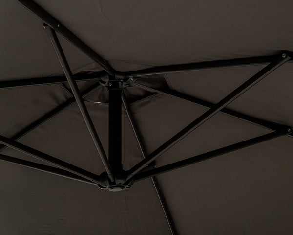 Royalcraft Grey 3m Standard Cantilever Powder Coated Parasol with Cross Stand