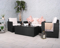 Royalcraft Berlin Four Seater Black Corner Lounging Set