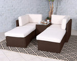 Royalcraft Berlin Brown 4 Seater 5Pc Multi Setting Relaxer Set