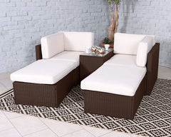 Royalcraft Berlin Brown 4 Seater 5 Piece Multi Setting Relaxer Set