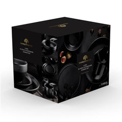 Luna 16 Piece Black Dinnerware Set