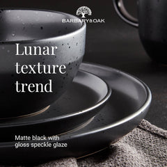 Luna 16 Piece Black Dinnerware Set