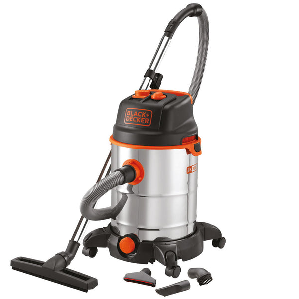 BLACK+DECKER 30L 1.6KW Wet & Dry Vacuum 19KPA Stainless Steel