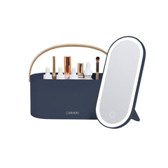 Carmen Blue Beauty Case with Soft Touch Mirror
