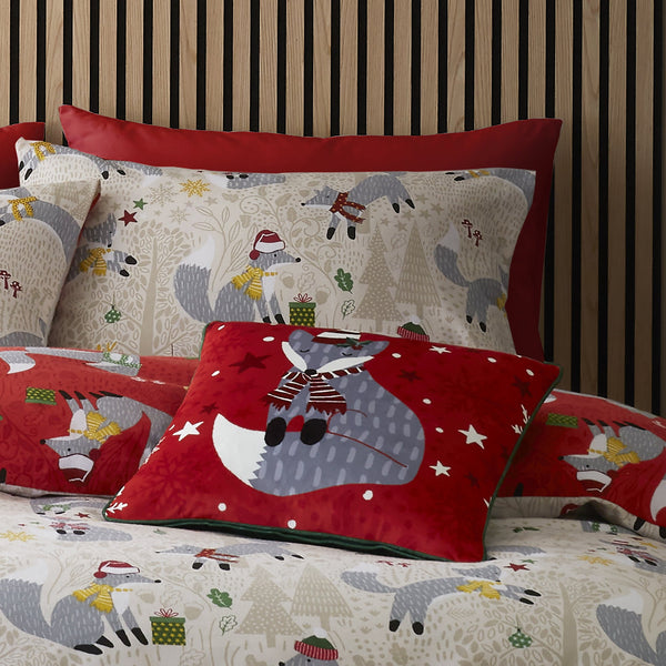 Christmas Foraging Fox Red Bed Set