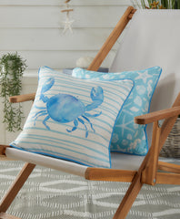 Fusion Sea Foam Crab Outdoor Filled Cushion