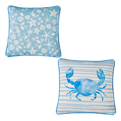 Fusion Sea Foam Crab Outdoor Filled Cushion
