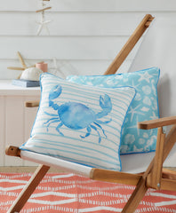 Fusion Sea Foam Crab Outdoor Filled Cushion