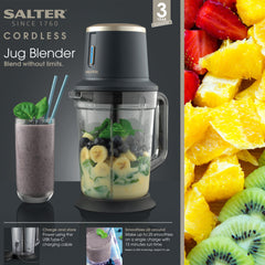 Salter Grey and Gold Cordless Jug Blender