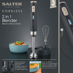 Salter Grey and Gold 2-in-1 Cordless Blender