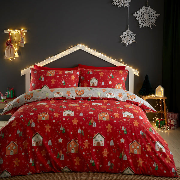 Gingerbread House Bed Grey Set - Single