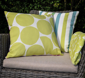 Fusion Ingo Outdoor Filled Cushion 43x43cm - Reversible Pink/Green