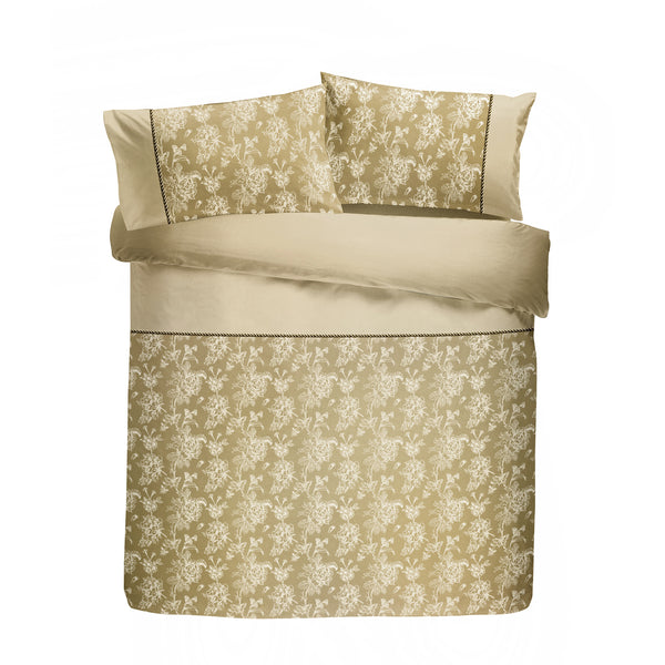 Dreams & Drapes Woven Jasmine Duvet Cover Set - Champagne