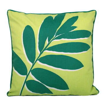 Fusion Leaf Print Filled Outdoor Cushion 43x43cm - Green