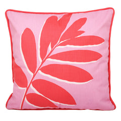 Fusion Pink Leaf Print Filled Outdoor Cushion