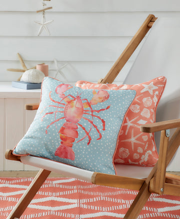 Fusion Lobster Outdoor Filled Cushion 43x43cm - Orange