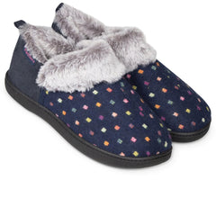 Padders Women's Navy Spot Slippers