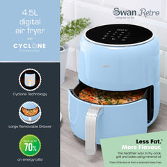 Retro 4.5L Blue Air Fryer