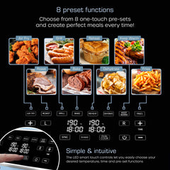 Retro 8L Dual Basket Blue Air Fryer