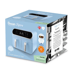 Retro 8L Dual Basket Blue Air Fryer