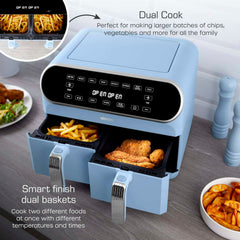 Retro 8L Dual Basket Blue Air Fryer