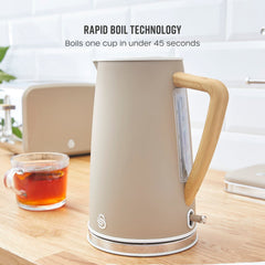 Nordic 1.7L Oatmeal Cordless Kettle