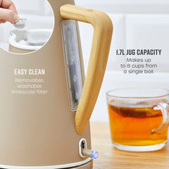 Nordic 1.7L Oatmeal Cordless Kettle