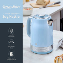 Retro Revive 1.7L Blue Jug Kettle