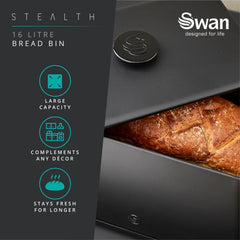 Stealth Black Bread Bin