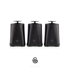 Stealth Set of 3 Black Canisters