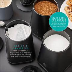Stealth Set of 3 Black Canisters