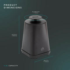 Stealth Set of 3 Black Canisters