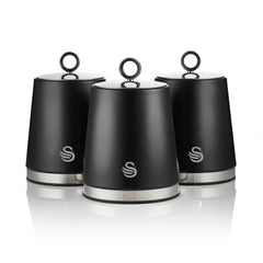 Serenity Set of 3 Black Canisters