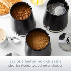 Serenity Set of 3 Black Canisters