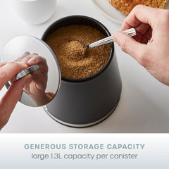 Serenity Set of 3 Black Canisters