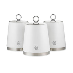 Serenity Set of 3 White Canisters