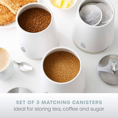 Serenity Set of 3 White Canisters