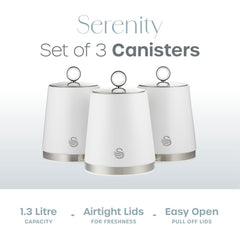 Serenity Set of 3 White Canisters