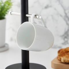 Black Towel Pole and Mug Tree Set