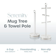 White Towel Pole and Mug Tree Set