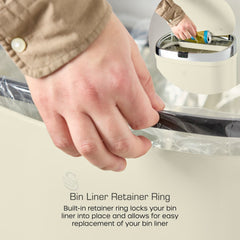 50L Square Cream Sensor Bin