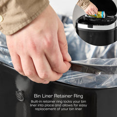 50L Square Black Sensor Bin