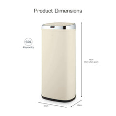 50L Square Cream Sensor Bin