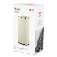 50L Square Cream Sensor Bin