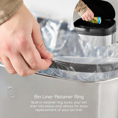 50L Square Silver Lid Sensor Bin