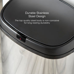 50L Square Silver Lid Sensor Bin